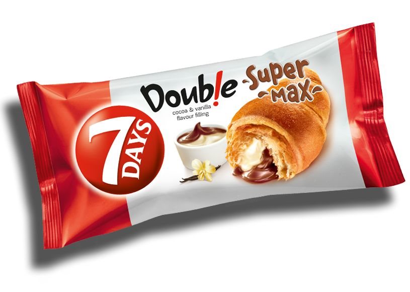 7 Days Croissant Double Super Max Ciocolata & Vanilie 110 g
