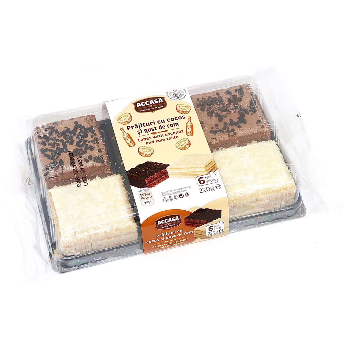 Accasa Natural Prajitura cu Cocos si Rom 220 g