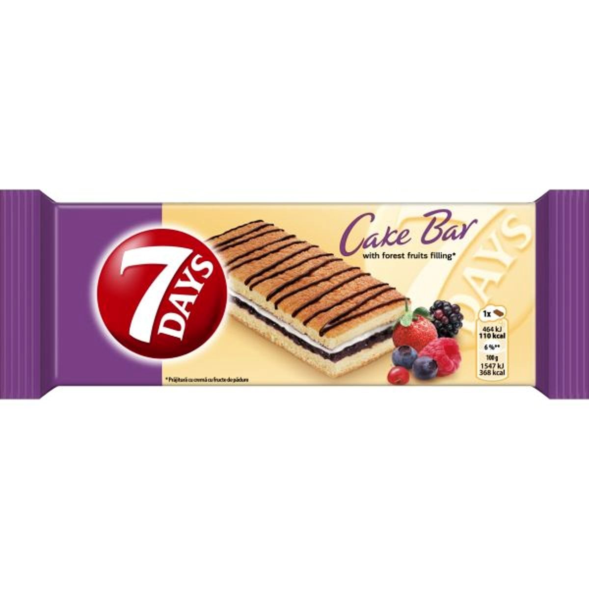 7 Days Cakebar Prajitura Vanilie & Fructe Padure 30 g